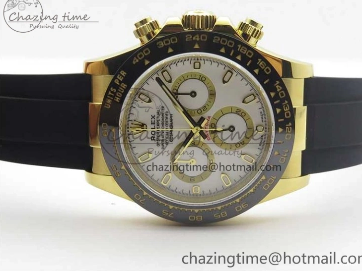 on V3 Strap Extra 1:1 116518 SS Black Strap) YG Dial 904L (Free Case Edition Noob SA4130 White Best Daytona Plated Rubber 1229